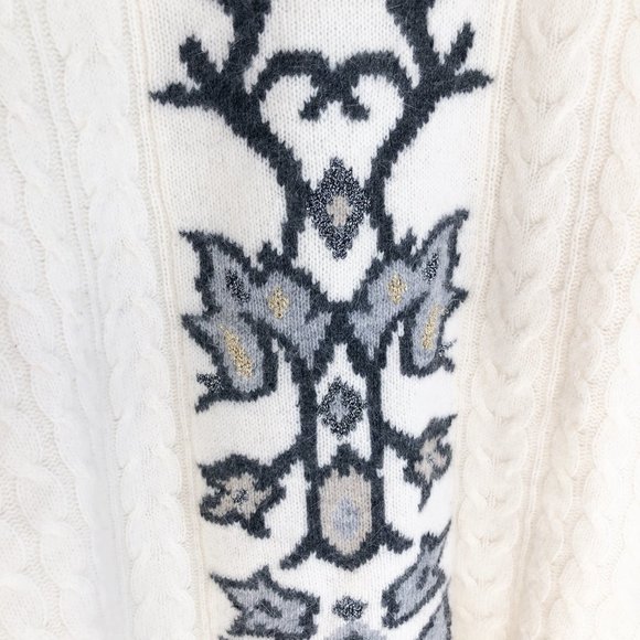 Stunning Vintage Cable Knit Lambs Wool & Angora Blend Nordic Fair Isle Sweater - Picture 3 of 6